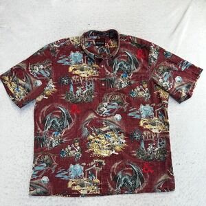 Reyn Spooner Dungeons & Dragons Shirt Mens 2XL Red Hawaiian Classic Button Down